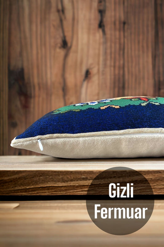 Goblen Dokuma Pamuklu Dekoratif Kırlent / Yastık Kılıfı