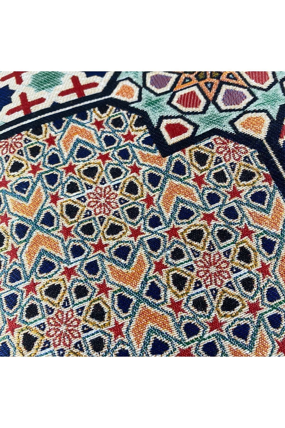 Goblen Dokuma Yıldızlı Pamuklu Kırlent Kılıfı