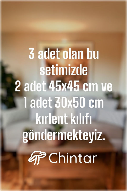 Pamuklu Modern Dekoratif Kırlent / Yastık Kılıfı - 3'lü SET