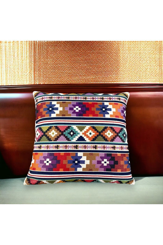 Goblen Dokuma Pamuklu Dekoratif Kırlent/yastık Kılıfı