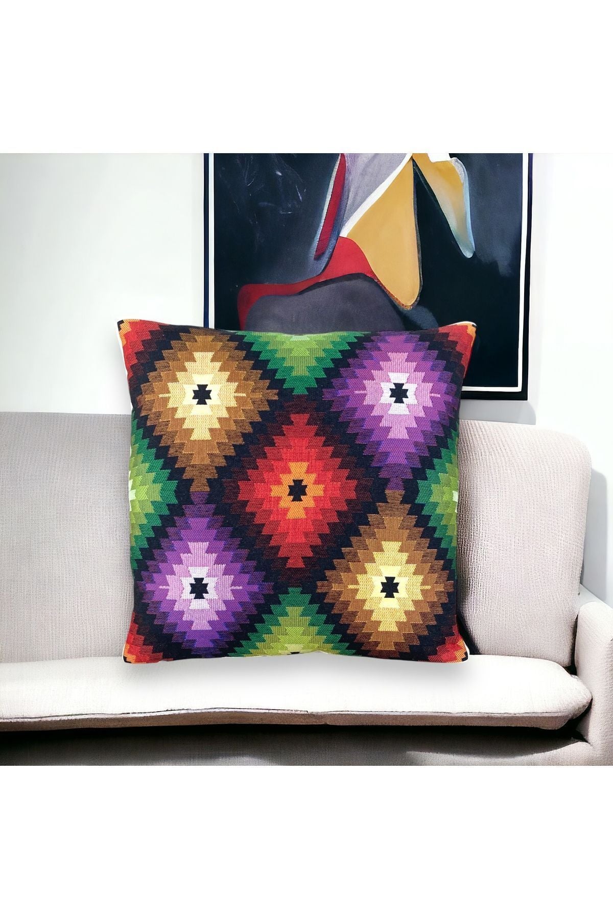 Goblen Dokuma Pamuklu Dekoratif Kırlent/yastık Kılıfı