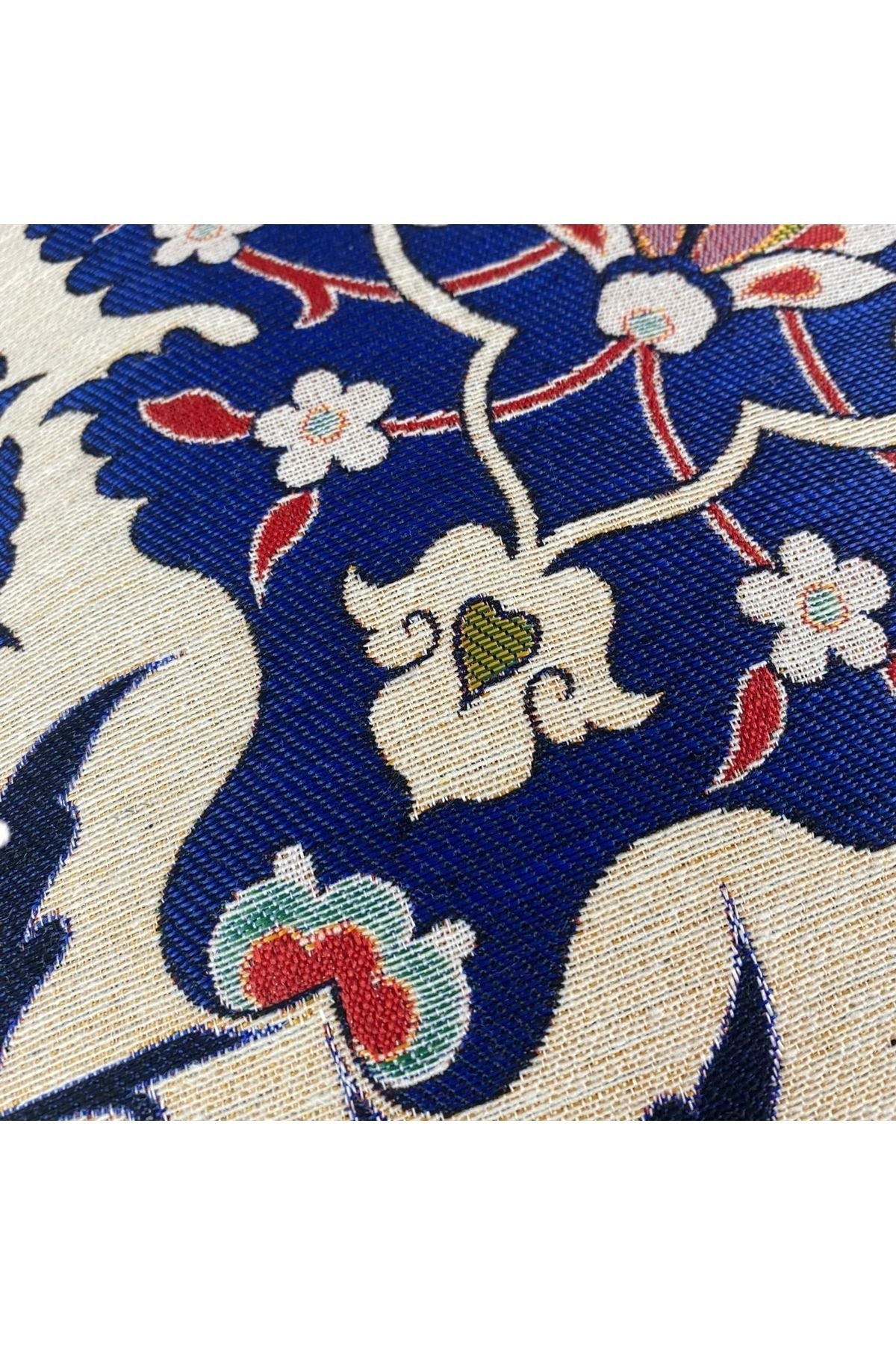 Jakarlı Goblen Pano Dokuma Lale Dekoratif Kırlent / Yastık Kılıfı