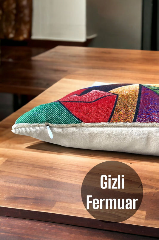 Goblen Dokuma Picasso Pamuklu Kırlent Kılıfı
