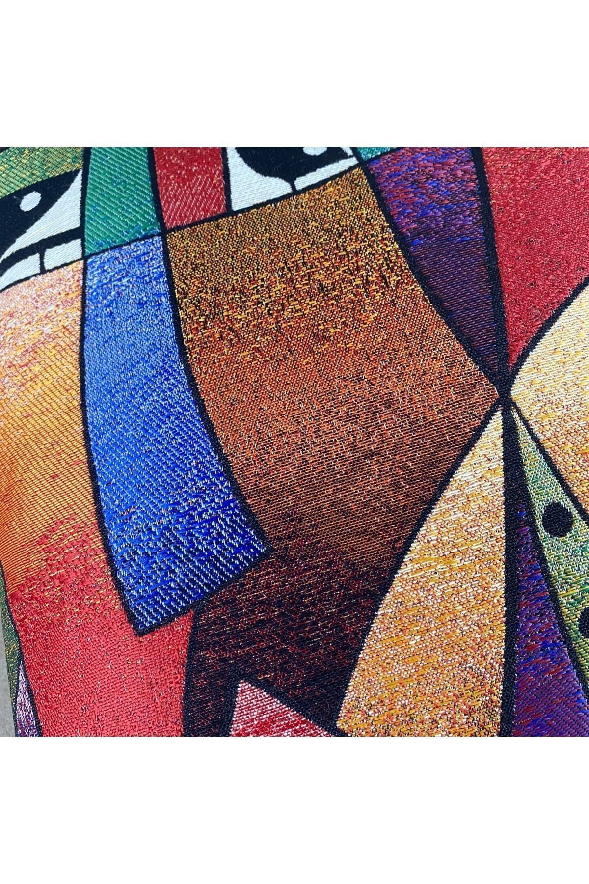Goblen Dokuma Picasso Pamuklu Kırlent Kılıfı