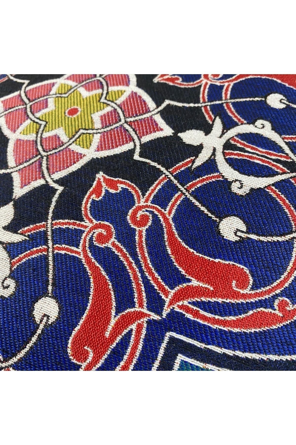 Jakarlı Goblen Pano Dokuma Yeşil Mandala Dekoratif Kırlent / Yastık Kılıfı