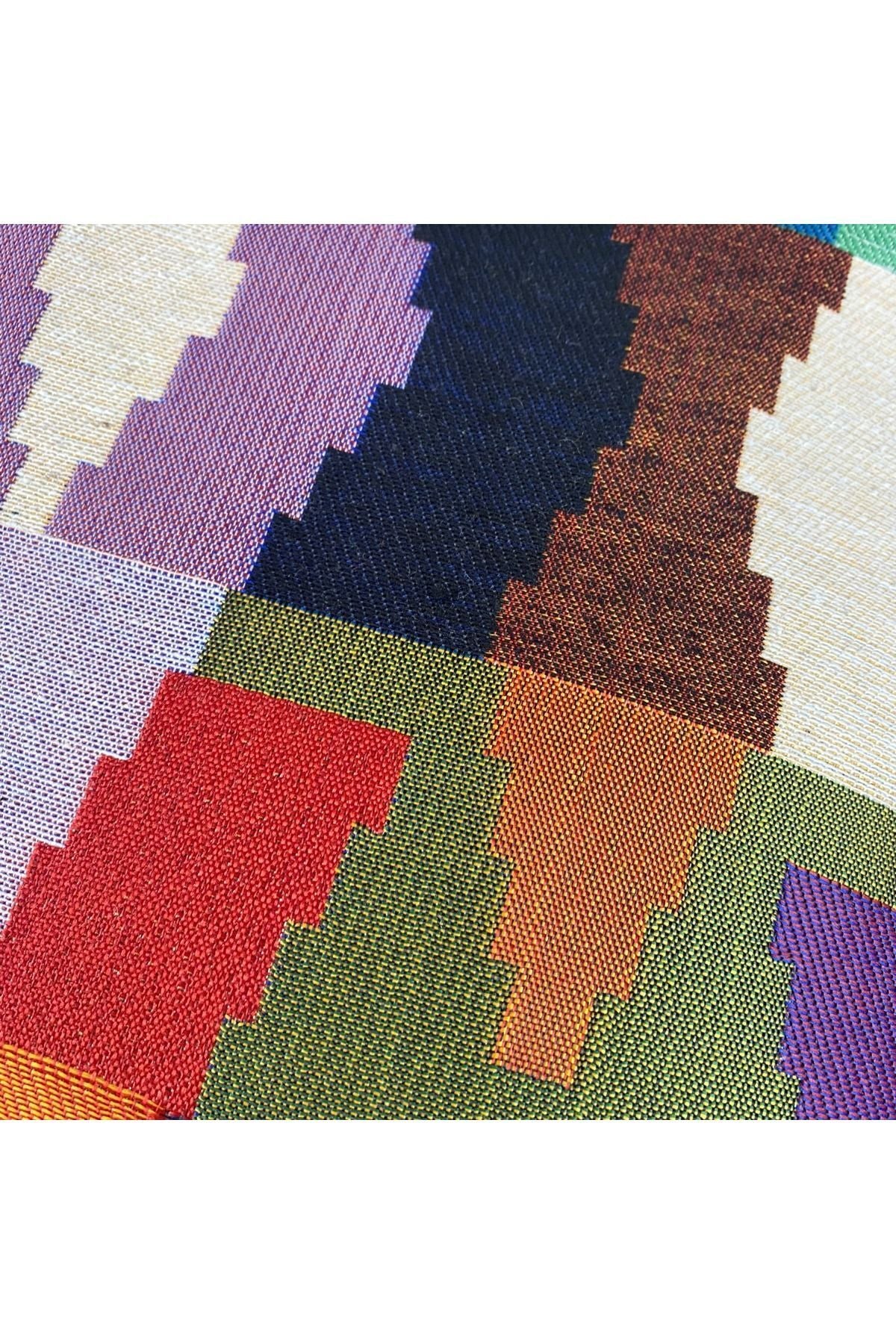 aztek goblen dokuma kırlent kılıfı 45x45