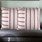 Cotton Modern Red Striped Decorative 2-Piece Cushion / Pillow Case