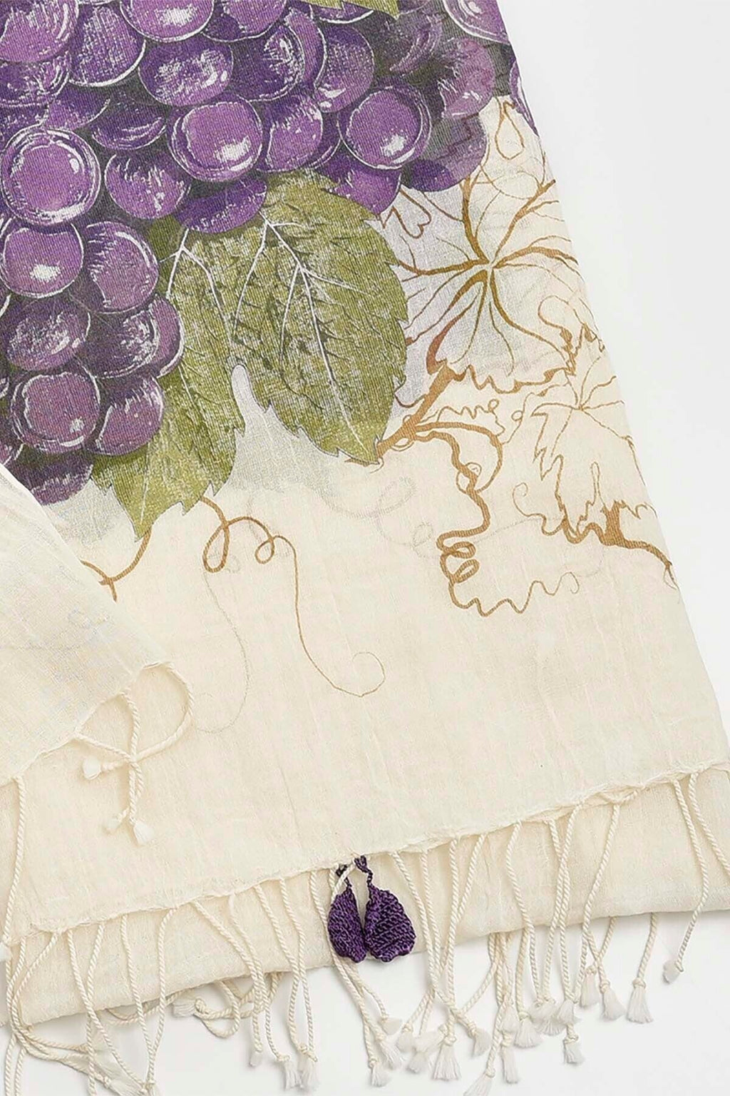 Chintar x Dosimira Üzüm Desenli Pamuk Fular 50x200 cm | %100 Pamuk Şık Kadın Fuları