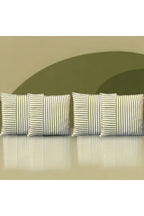Modern 2-Piece Green Striped Cotton Decorative Pillow / Cushion Cover