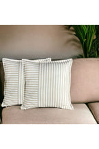 Modern 2-Piece Coffee Striped Cotton Decorative Pillow / Cushion Cover