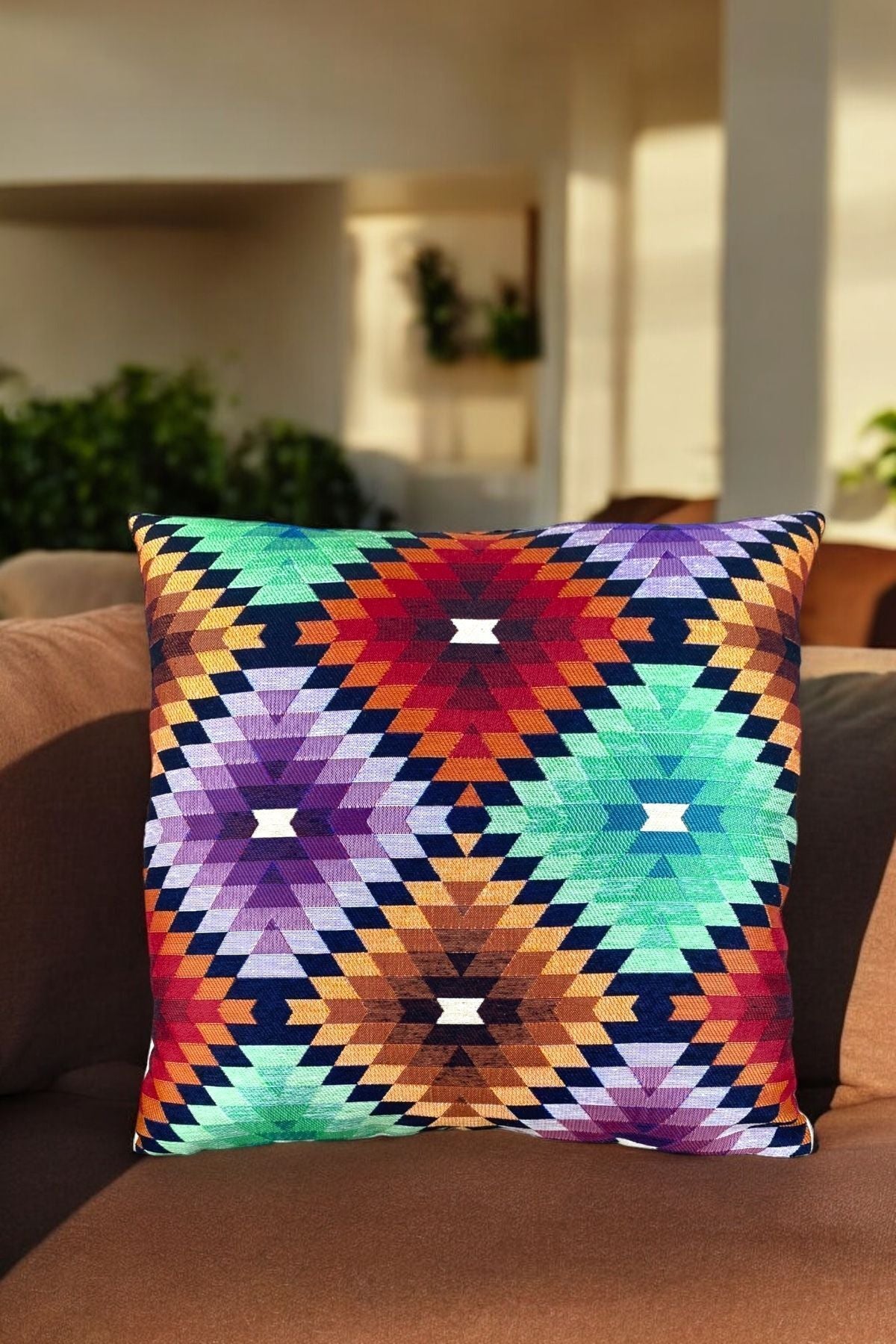 Tapestry Woven Cotton Decorative Cushion / Pillow Case