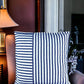 Modern Navy Blue Striped Cotton Decorative Single Pillow / Cushion Cover