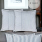 Gray Striped Cotton Decorative 30x50 Cm And 45x45 Cm Set Of 4 Pillow / Cushion Cover - 2 Pairs