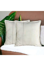 Modern 2-Piece Coffee Striped Cotton Decorative Pillow / Cushion Cover