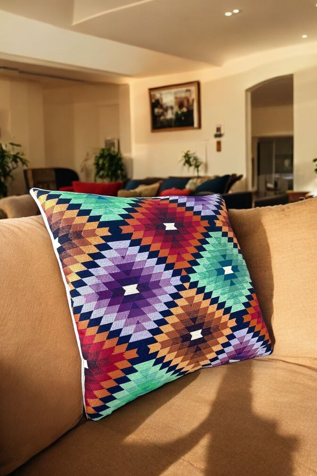 Tapestry Woven Cotton Decorative Cushion / Pillow Case