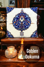 goblen dokuma kırlent kılıfı 45x45