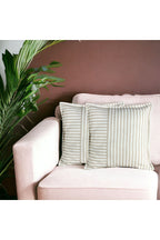 Modern 2-Piece Coffee Striped Cotton Decorative Pillow / Cushion Cover