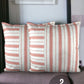 Cotton Modern Coral Striped Decorative 2-Piece Cushion / Pillow Case