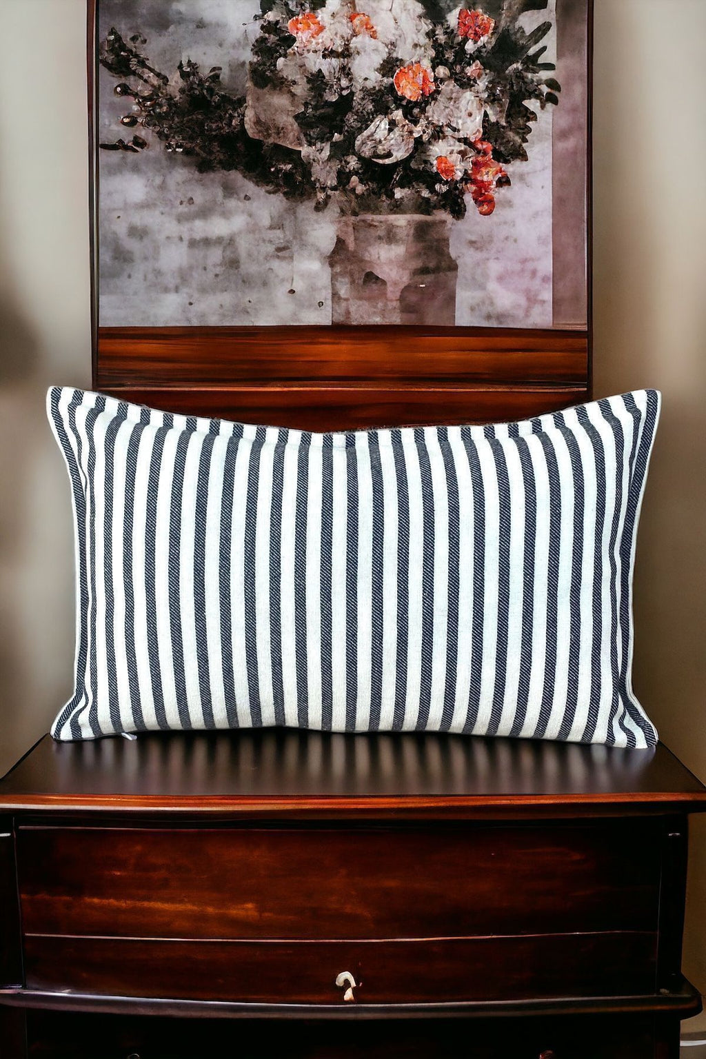 Modern Black Striped Cotton Decorative 30x50 Cm Single Pillow / Cushion Cover