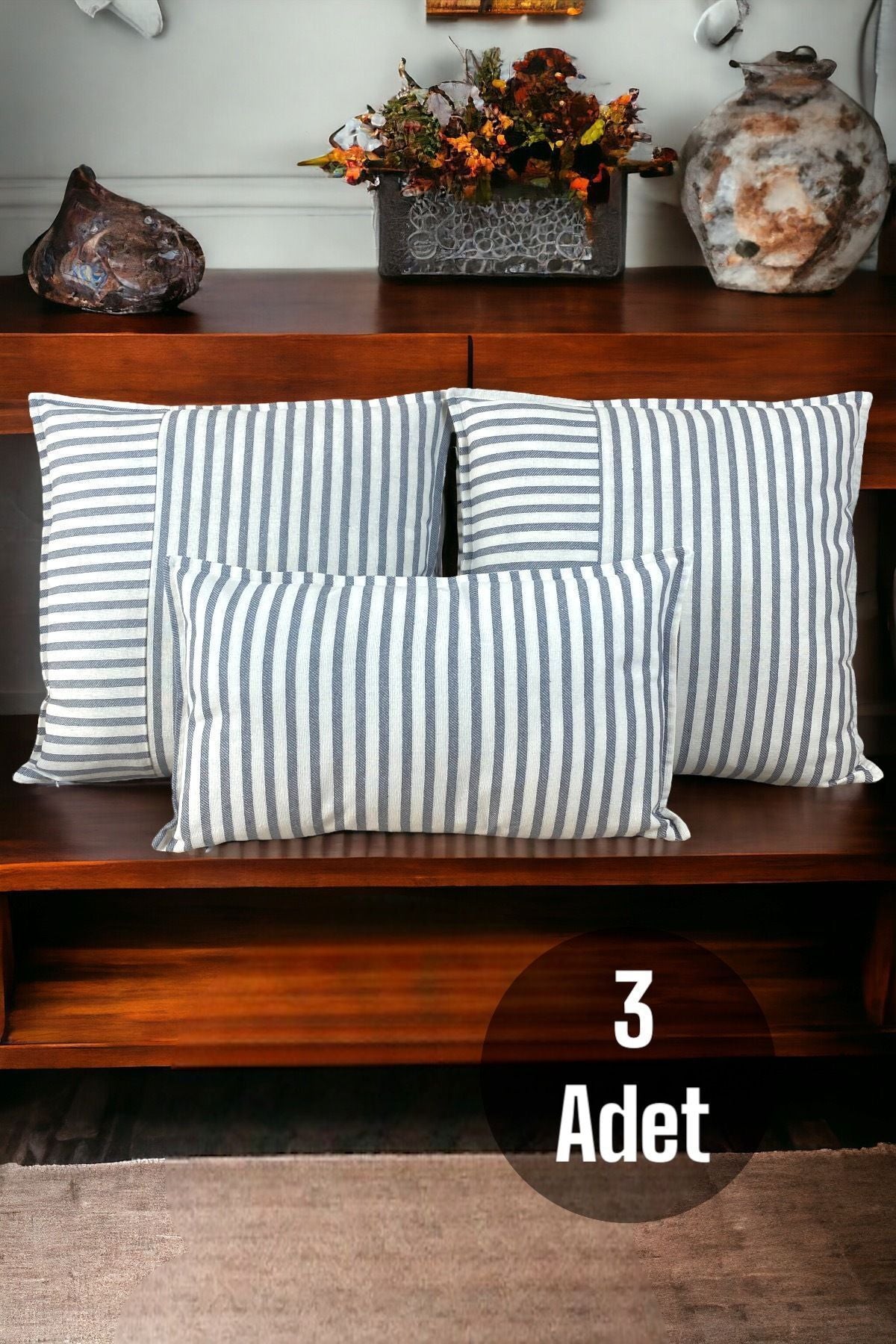 Cotton Modern Decorative Cushion / Pillow Case - SET OF 3