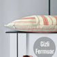 Cotton Modern Coral Striped Decorative 2-Piece Cushion / Pillow Case