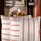 Cotton Modern Coral Striped Decorative 2-Piece Cushion / Pillow Case