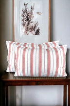 Cotton Modern 2-piece 30x50 Decorative Orange Striped Cushion / Pillow Case