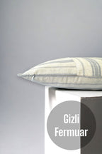 Cotton Modern Gray Striped Decorative 2-Piece Cushion / Pillow Case