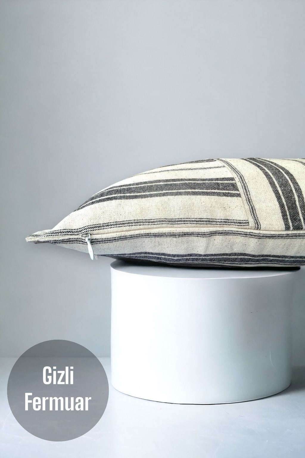 Cotton Modern Black Striped Decorative 2-Piece Cushion / Pillow Case