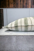 Cotton Modern Green Striped Decorative 2-Piece Cushion / Pillow Case