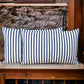 Modern 2-Piece Navy Blue Striped Cotton Decorative 30x50 Cm Pillow/Cushion Cover