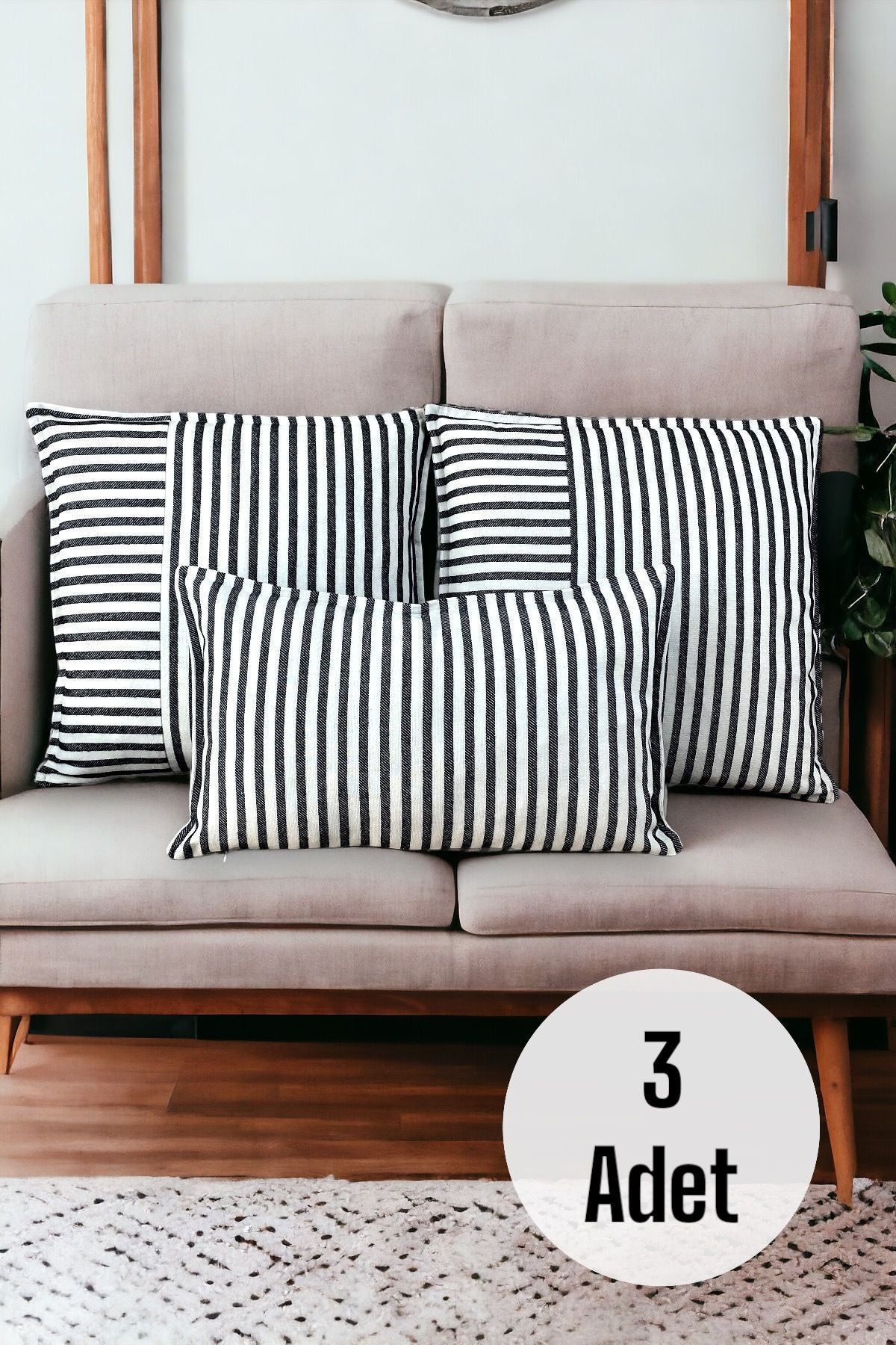 Cotton Modern Decorative Cushion / Pillow Case - SET OF 3