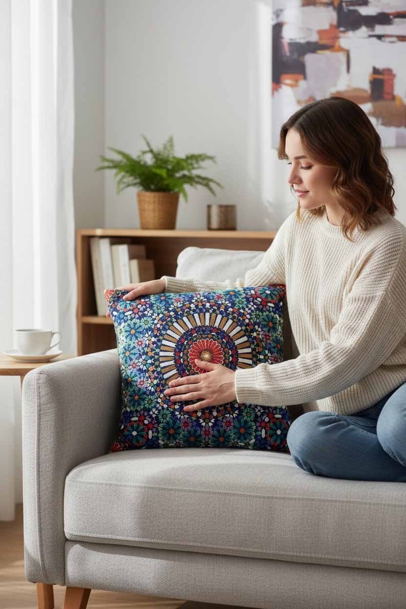 kırlent kılıfı goblen 45x45