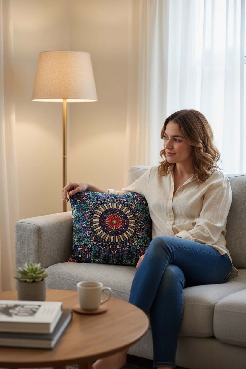 kırlent kılıfı goblen 45x45