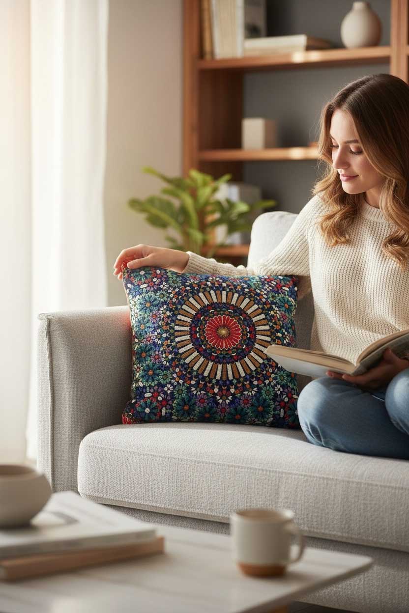 kırlent kılıfı goblen 45x45