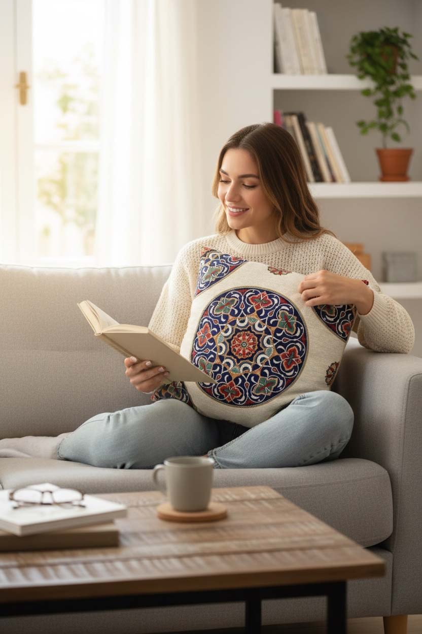 pamuk kırlent kılıfı