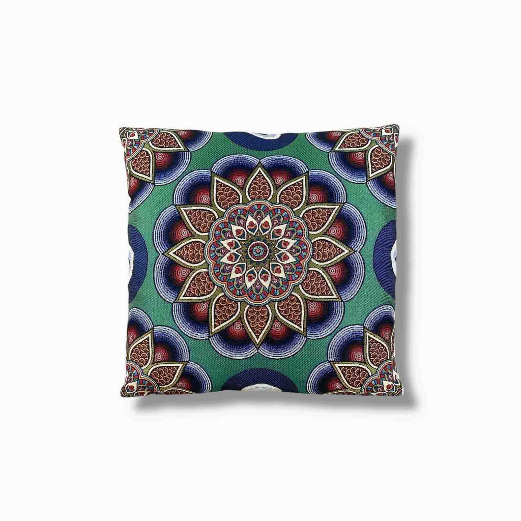 Jacquard Tapestry Panel Woven Green Mandala Decorative Cushion / Pillow Case