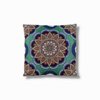 Jacquard Tapestry Panel Woven Green Mandala Decorative Cushion / Pillow Case