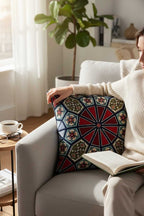 Jacquard Tapestry Panel Woven Green Mandala Decorative Cushion / Pillow Case