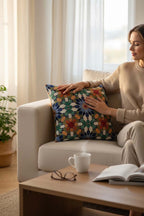 Jacquard Tapestry Panel Woven Green Mandala Decorative Cushion / Pillow Case