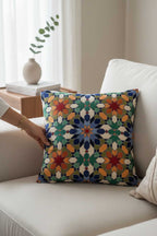 Jacquard Tapestry Panel Woven Green Mandala Decorative Cushion / Pillow Case