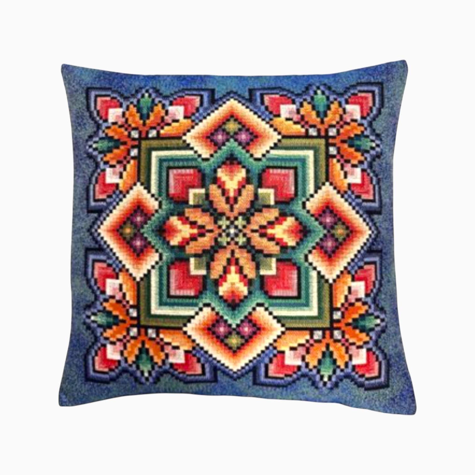 çiçekli kırlent kılıfı 45x45