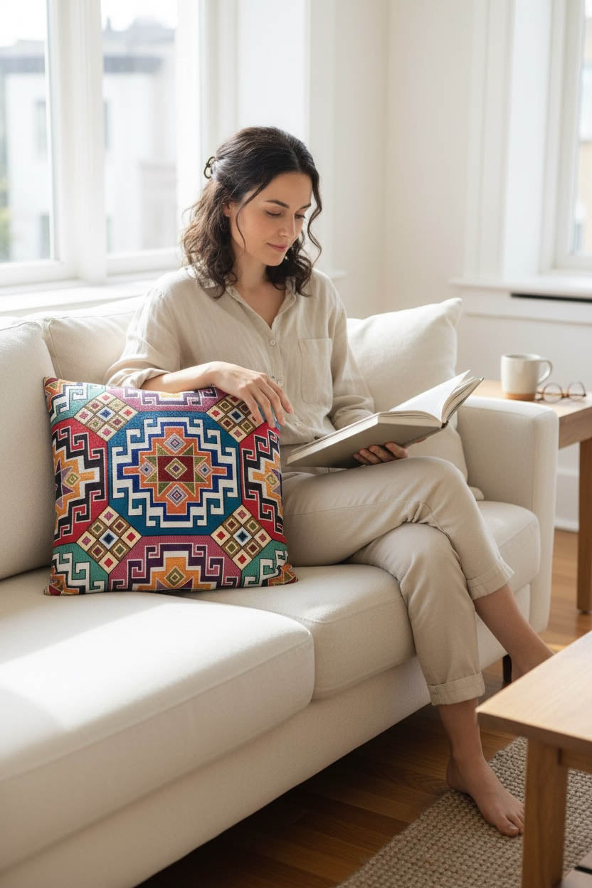 jakarlı kırlent kılıfı 45x45