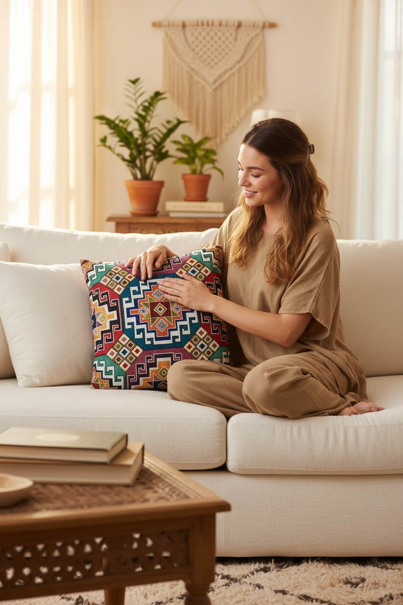jakarlı kırlent kılıfı 45x45