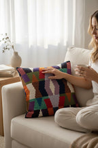 aztek goblen dokuma kırlent kılıfı 45x45