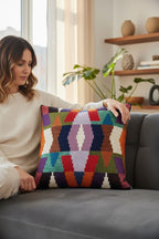 aztek goblen dokuma kırlent kılıfı 45x45
