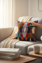 aztek goblen dokuma kırlent kılıfı 45x45