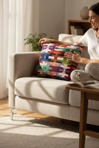 goblen kırlent kılıfı 45x45 jakarlı dokuma