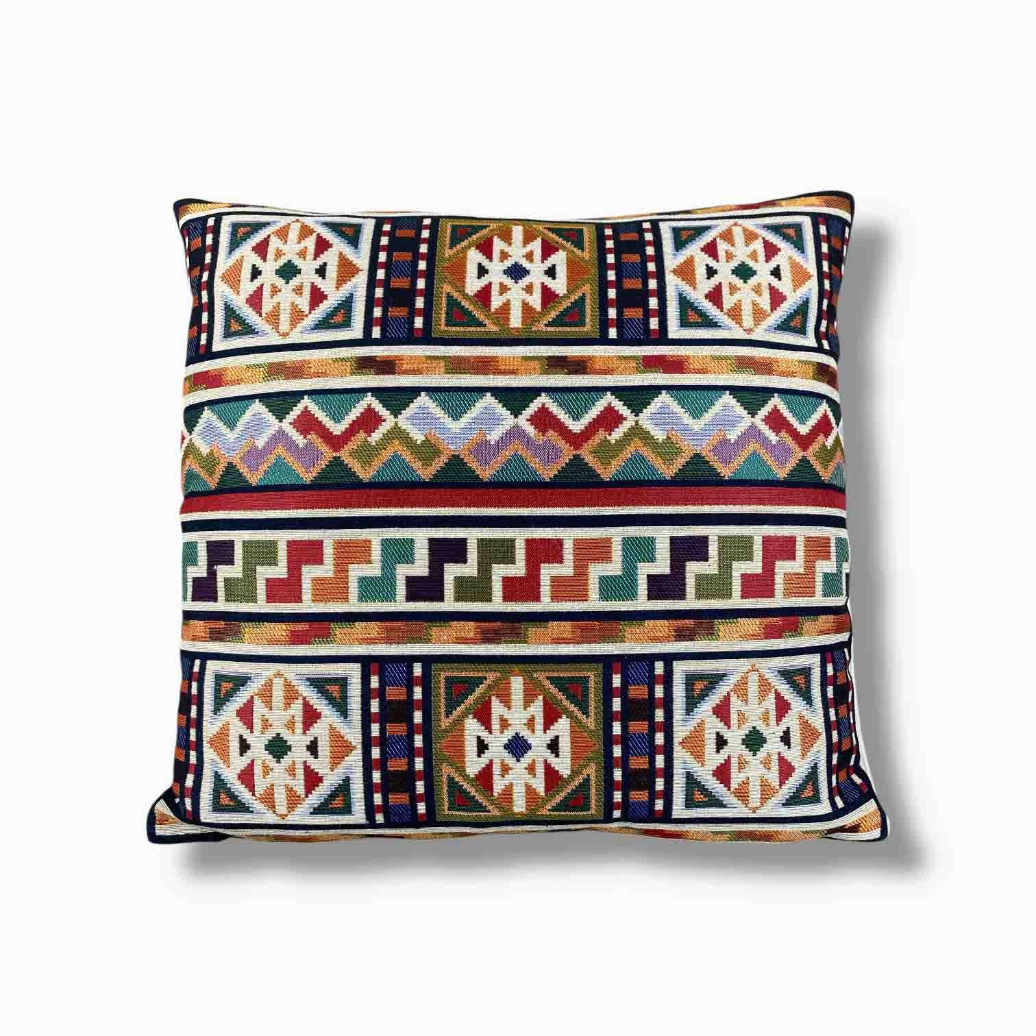 jakarlı dokuma pamuk kırlent kılıfı 45x45