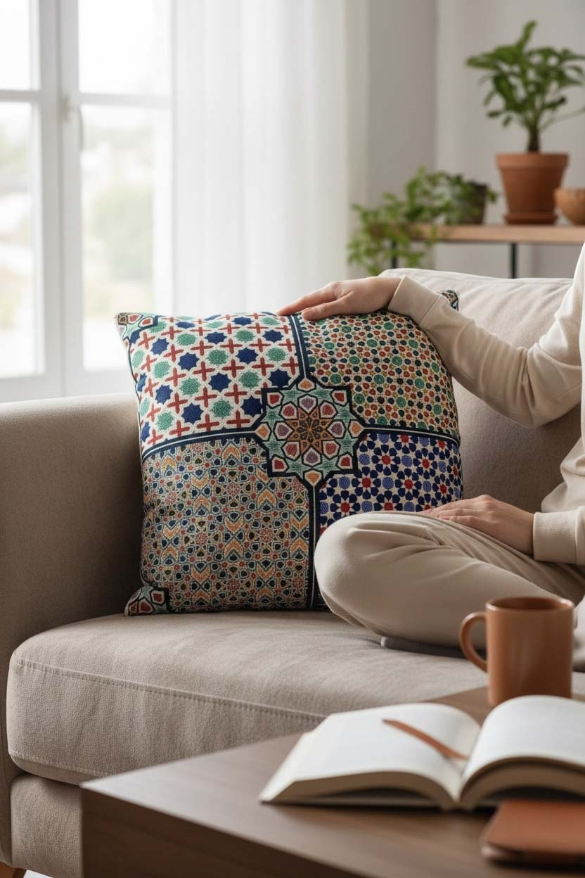 Tapestry Woven Star Cotton Cushion Cover